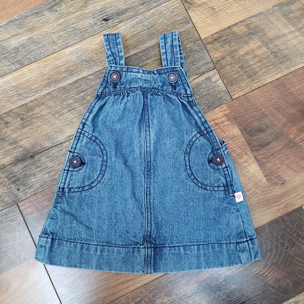Carter's Blue Jean Overall Dress, Size 6 Months